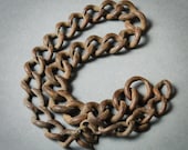 Antique brass  chain original dark patina
