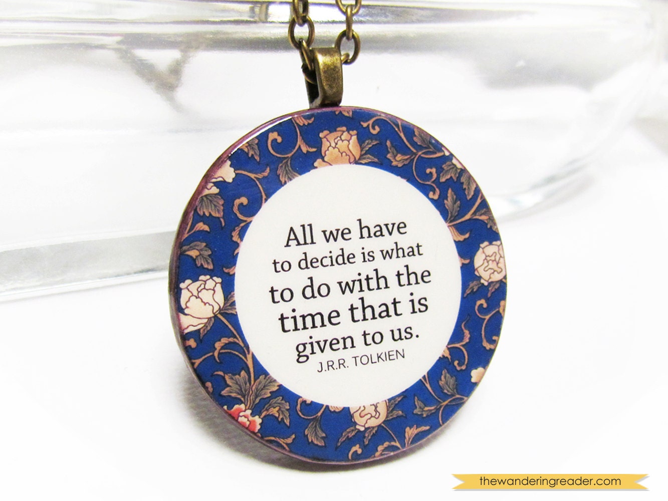 Inspirational "all we have to decide" Lord of the Rings J.R.R. Tolkien Quote Necklace - Inspiring LOTR Quote Jewelry