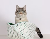St Patricks Day Kitty Bed the Cat Canoe in Green Shamrock Clover for your Irish Pet