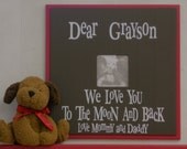 Red and Brown Nursery Decor Baby Boy Nursery - PERSONALIZED BABY GIFT - Custom Name Sign Frame