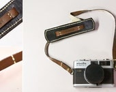 Classic leather camera strap - brown and black