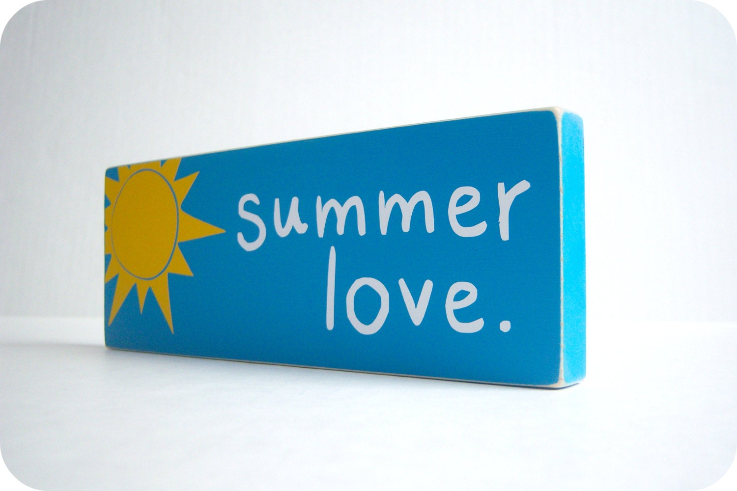 Summer Love. Wood Block Home Decor.