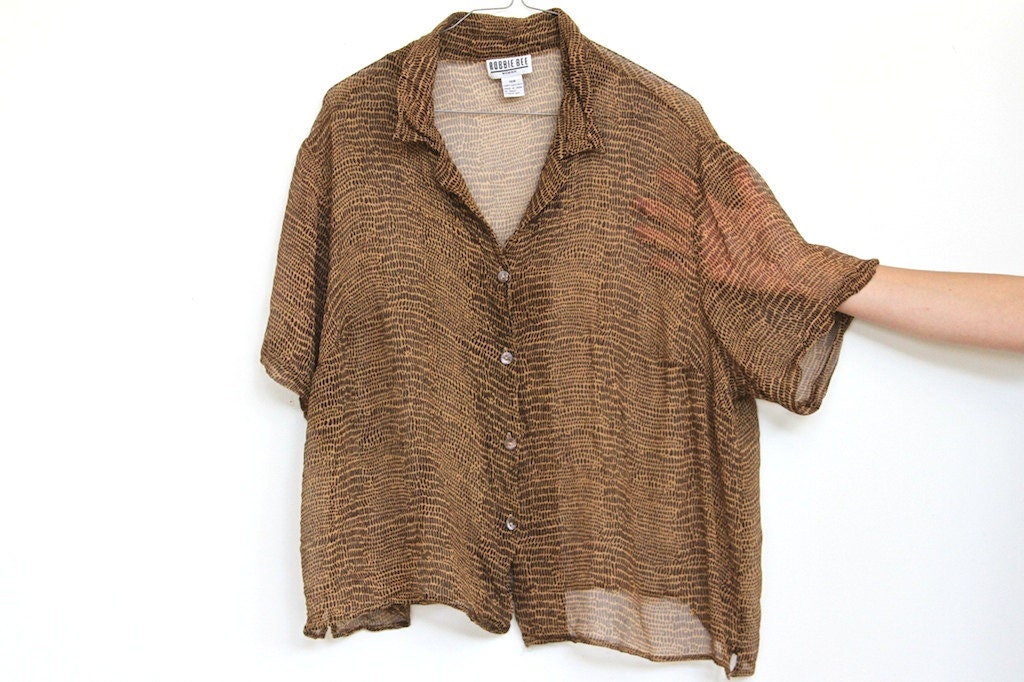 SHEER  S N A K E S K I N  slouchy blouse