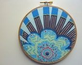 Hand Embroidered Wall Hanging. AMH Summer Totem in Streudal.