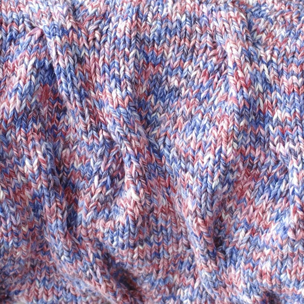 Unisex blue red and white mix cable knit cowl, scarf, women scarf - READY to ship