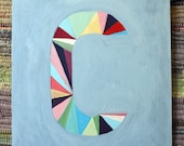Alphabet Letter "C" - Original OOAK Painting on Wood Panel 8" x 10"