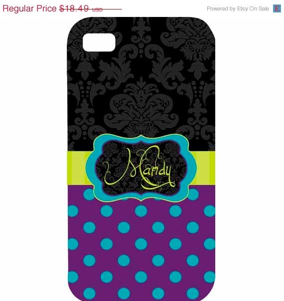 SPRING SALE iPhone 4 4s 5 iPod touch 4 cover Personalized Custom Damask Polka Dots HaRD, RuBBer, or BuMPeR case