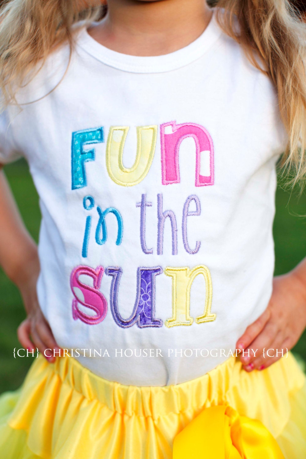 Embroidered Shirt- Girls Shirt- Applique Shirt- Fun in The Sun T-Shirt