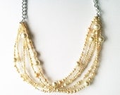 Multilayered pearl necklace