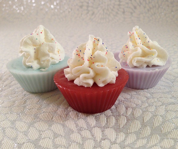 Mini cupcake soap trio - vegan - paraben-free - wedding - party favors