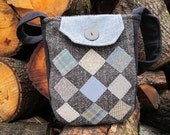 Wool patchwork crossbody totebag
