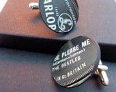 Beatles Please Please Me CUFFLINKS Vintage 1960s Record Rock n Roll Music Cuff Links