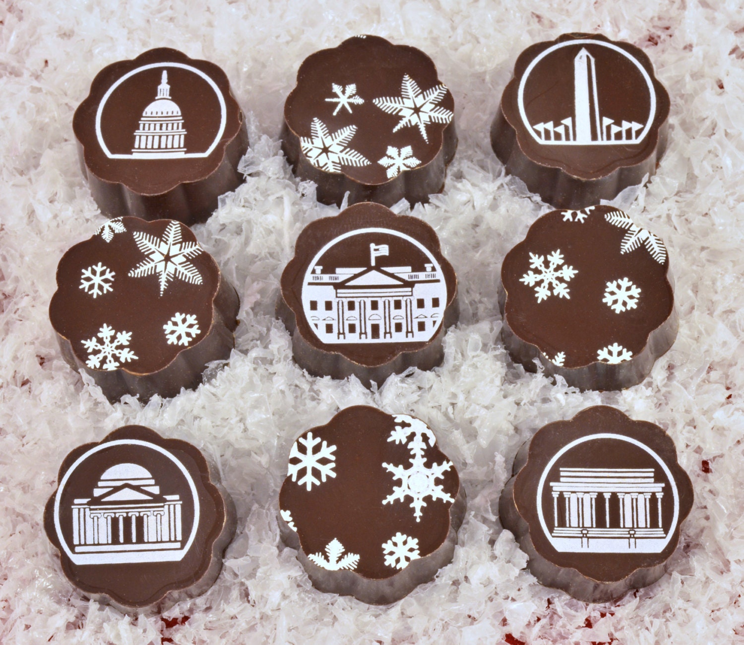 Dark Chocolate Washington DC Monuments - Box of 9 Made by Chouquette