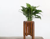 Vintage Plant Stand / Wood Slat Umbrella Stand