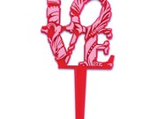 Valentine's LOVE Cupcake Picks in Red and Pink (set of 12)