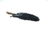Feather Barrette Clip Hair Accessory - Hand Painted Tribal - Accessories by Split Personality Designs