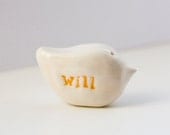 Personalized ceramic love bird SMALL size miniature bird cake topper