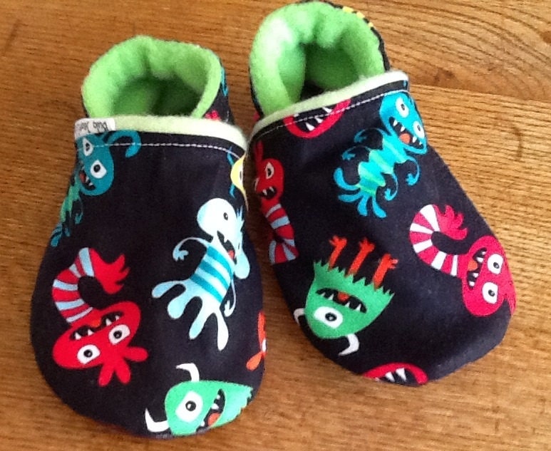 Monster Summer Soft Soled Baby / Toddler Leather Slipper daycare shoes