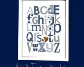 8 x 10 DALLAS COWBOYS football ABC Nursery Art Print