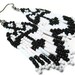 Hand Beaded Seed Bead Thunderbird Earrings in Black and White