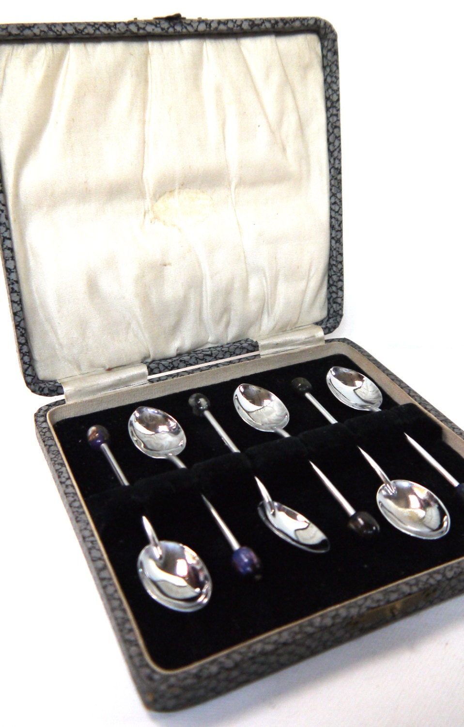 Coffee Bean Spoons 1930s Art Deco Boxed