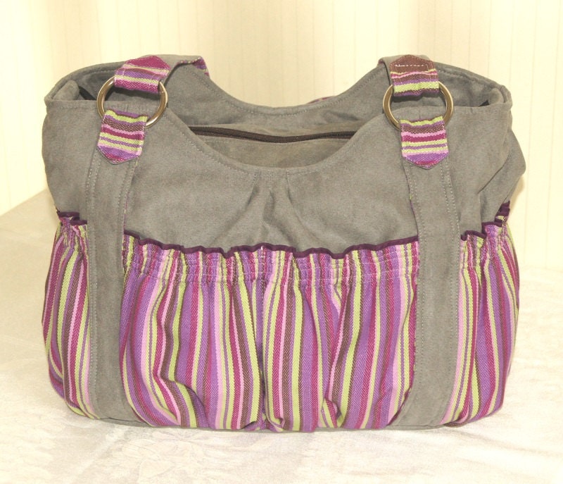 Modern Mum  Big Diaper Bag Silver Bag Shoulder bag Tote bag with Natibaby Provence