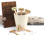 Garden Plant Markers - Laser Cut Wooden Painted Garden Vegetable, Herb, Flower, Plant Name Sticks