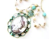 Necklace Soft and Romantic Victorian Cameo Pendant Antique Patina Cameo Necklace Shabby Chic Weddings Bridesmaids Shabby Chic
