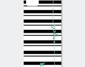 iPhone 5 or 4/4S Case - Horizontal Stripes in Black and Emerald, Customized with your Name