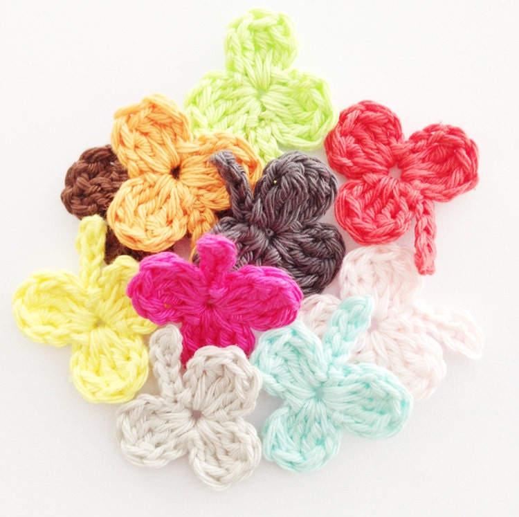 Crochet Shamrock Applique - Set of 10