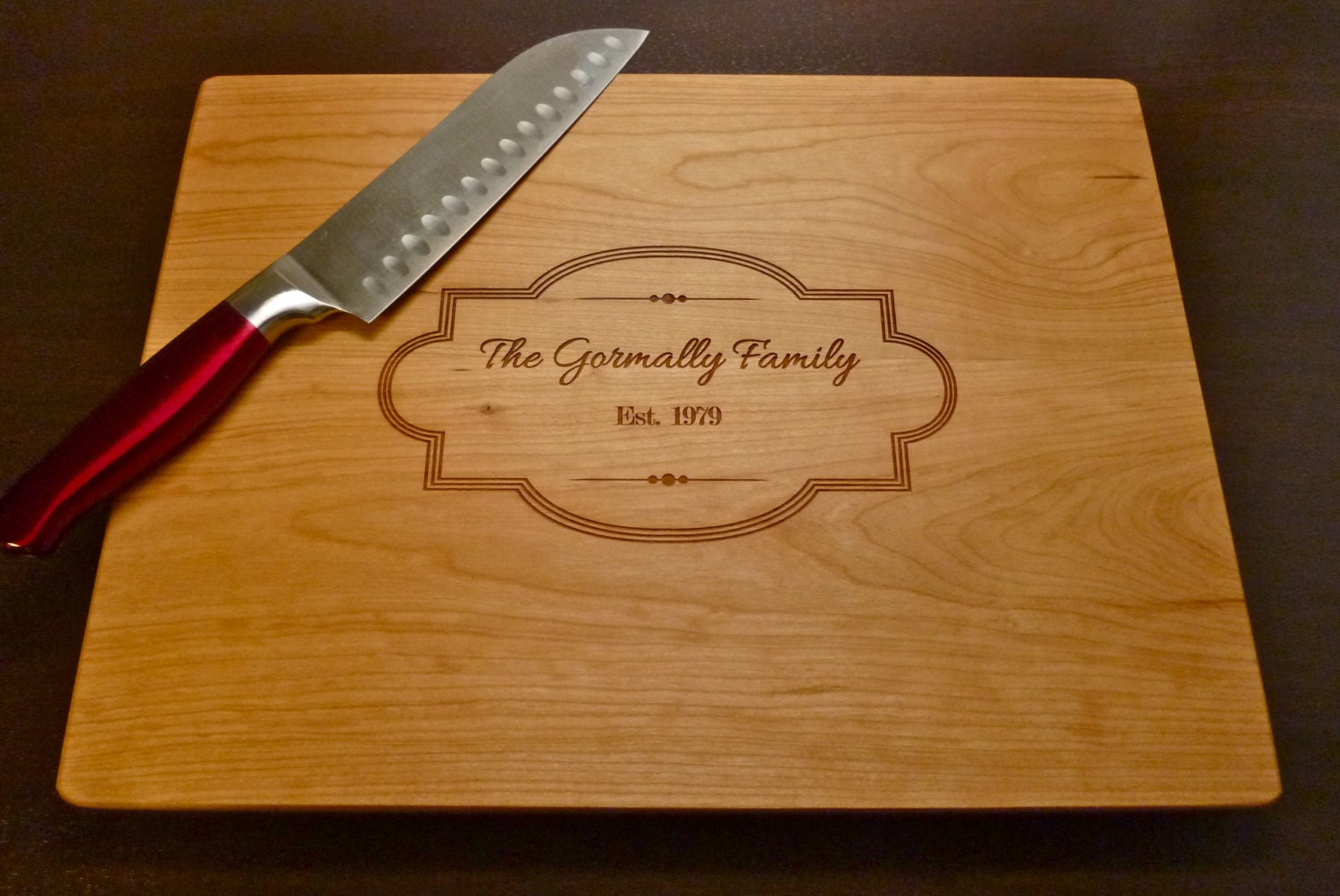 Personalized Cutting Board - Custom Engraved -Cherry Wood- 12x15- Wedding Gift, Anniversary Gift, Housewarming