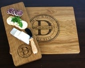 Personalized Engraved Gift Set - One Cutting Board and One Cheese plate -Christmas gift, Wedding Gift, Anniversary gift