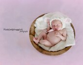 Newborn soft white little sheep crochet cap photo prop hat FREE SHIPPING