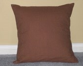 Accent  Pillow Cover - 18" - Maroon & Tan Stripes - Cotton - without pillow form