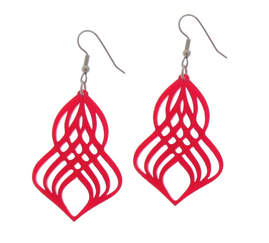 Gorgeous Red Spiral Earrings