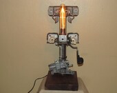Found Metal Artifact Sculpture With Light  Number 53