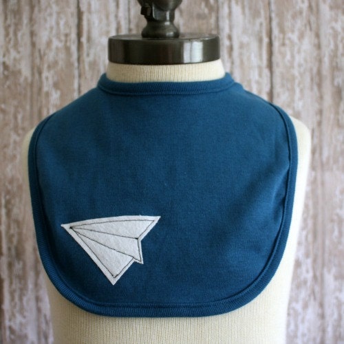 Baby Bib Organic Cotton Paper Airplane