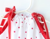 Pillowcase Dress Red, White, Polka Dot Baby Toddler Tunic 3, 6, 12, 18, 24 months size