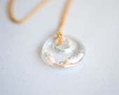 Clear Swarovski Crystal Medallion Gold Filled Necklace