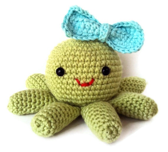 Penelope the Octopus - Cute Amigurumi Crocheted Stuffed Animal Plush