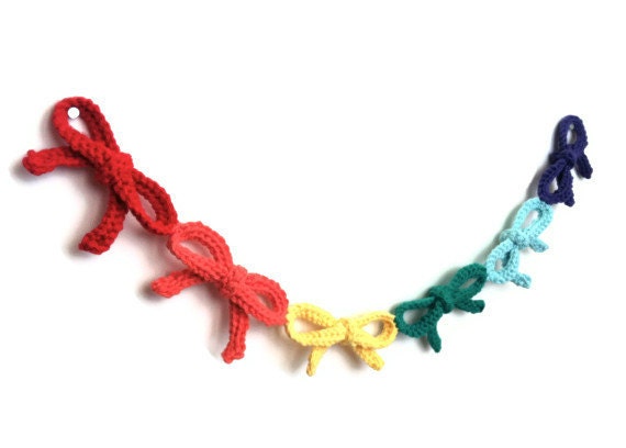 Sweet Little Rainbow Bow Garland Bunting