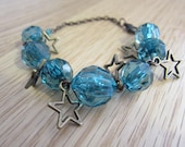 Starry Teal Brass Tone Bracelet