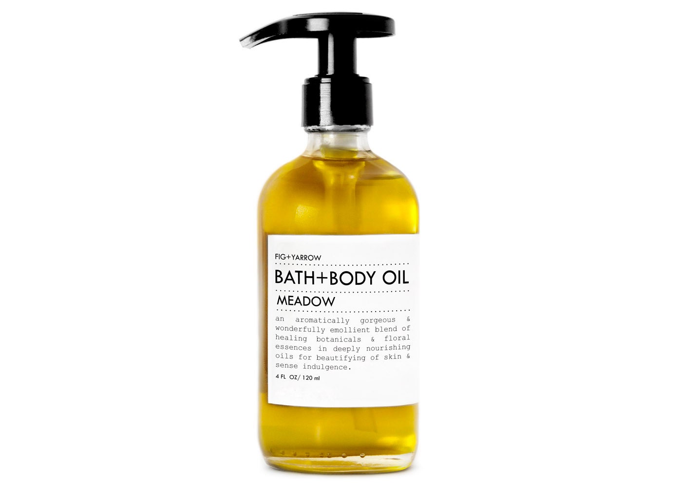 MEADOW BATHandBODY OIL 8 fluid ounces in glass bottle - organic - apothecary