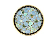 Mosaic Tile Bowl Mid Century modern blue Pebble Tile Bowl