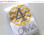 HUGE SA:E- Yellow Chevron Personalized Birthday Shirt /Onesie, 1st birthday, 2nd birthday, 3rd birthday, 4th birthday, 5th birt