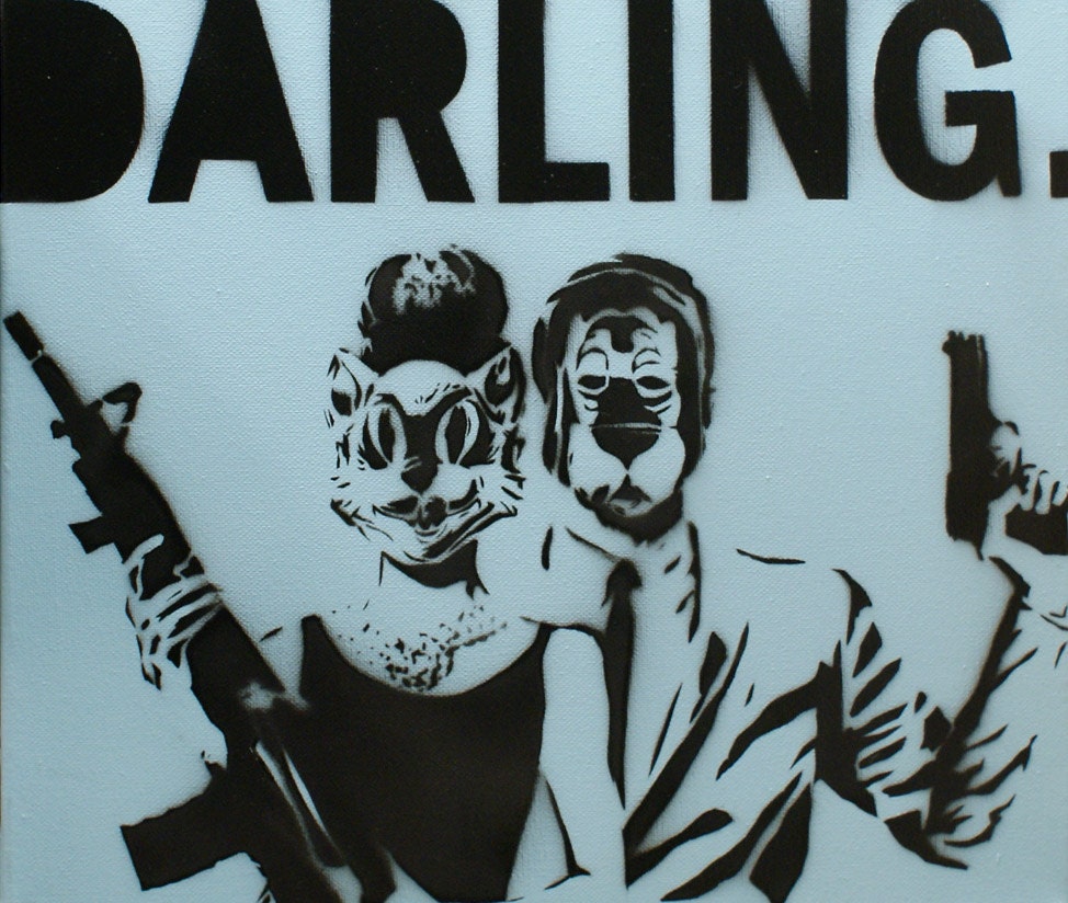 BLOODBATH AT TIFFANY'S v4  16x20 Audrey Hepburn Original Painting Figures Pop Art Street Art Potrait Canvas
