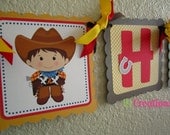 Little Cowboy Birthday Banner