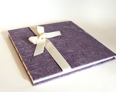 Lavender Wedding Guest Book - Coptic Stitch Binding, Purple Guest Book, Ribbon - Made to Order