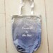 Onward to the Sea, Canvas beach bag, dip dye and bleach, screen print quote