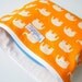 Large Zippered Wet Bag Pouch  - Orange Elephants